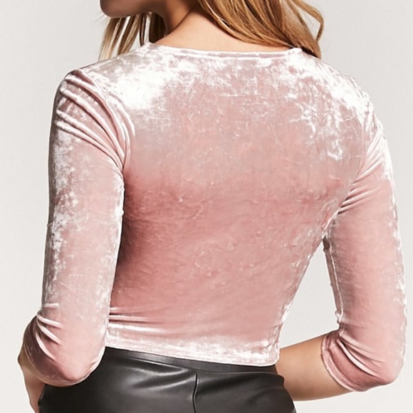 Crushed velvet caged crop top F21 - Picture 3 of 4